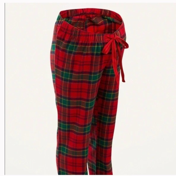 Maternity Plaid Flannel Pajama Pants - Picture 1 of 3